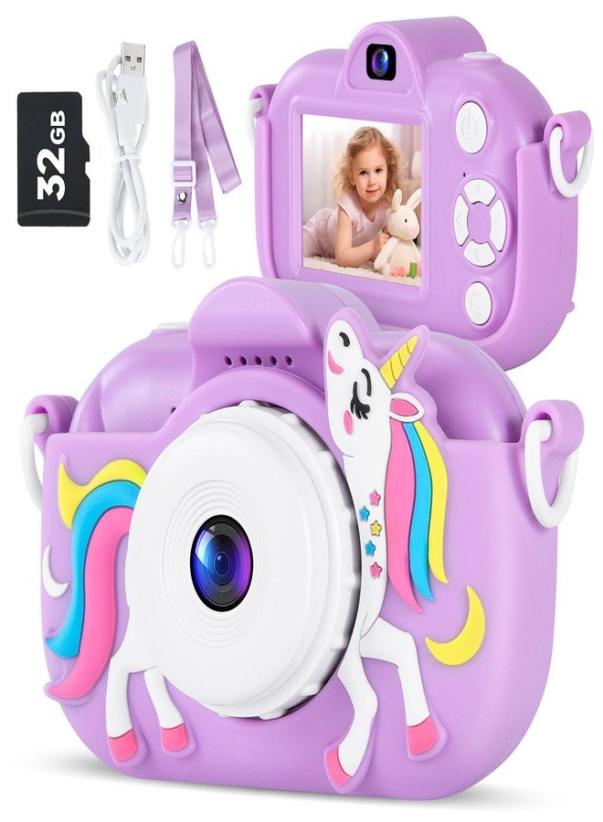 MAVOKIS Kids Camera Digital Camera for Age 3-8, 1080P Toddler Camera for Kid with 32GB SD Card, Toddler Girls Toys Age 6-9, Christmas Birthday Gifts for Children, Purple - Image 1